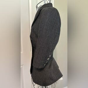 Bird by Juicy Couture herringbone wool double breasted blazer with Peplum back